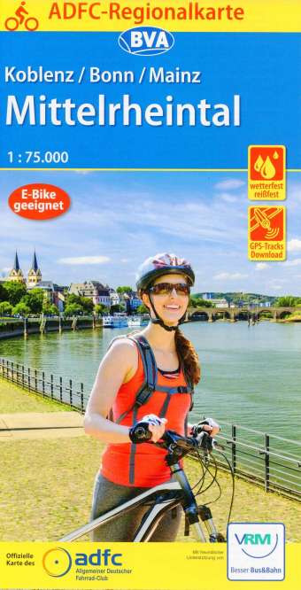 Radkarte Mittelrheintal Koblenz Bonn Mainz