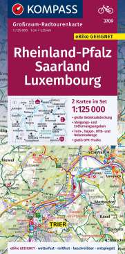 Kmpass Grossraumkarte Rheinland-Pfalz - Saarland - Luxembourg