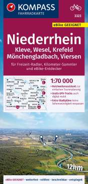 Kompass Fahrradkarte Niederrhein Kleve Wesel Krefeld Mnchengladbach Viersen