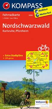 Kompass Fahrradkarte Nordschwarzwald Karlsruhe Pforzheim